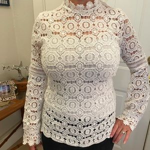 Long sleeve lace blouse